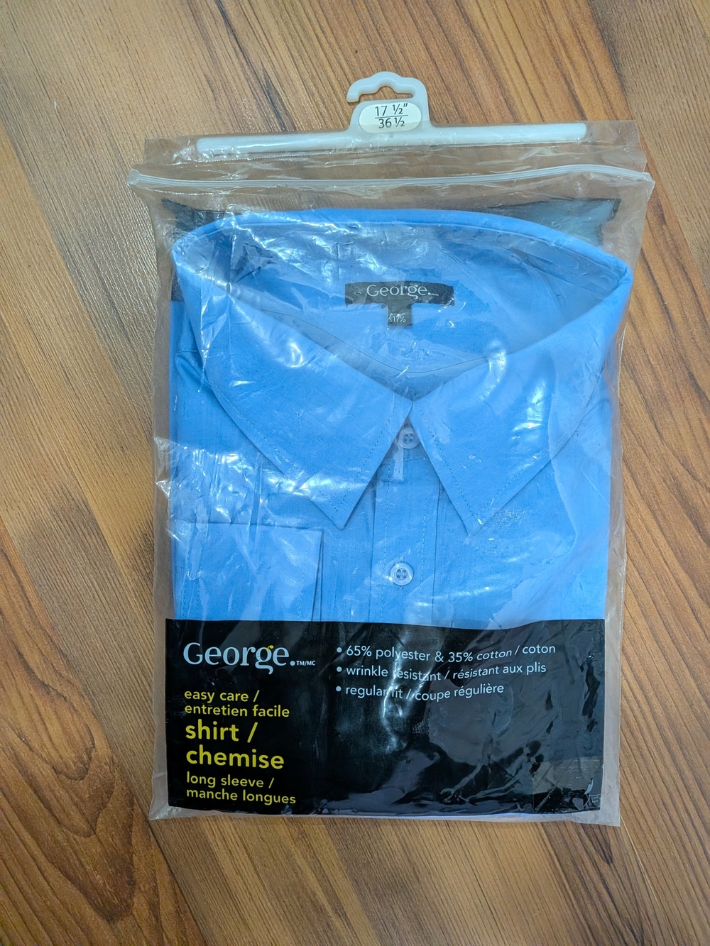 BNWT George Men's Long-Sleeve Dress Shirt in Light Blue
